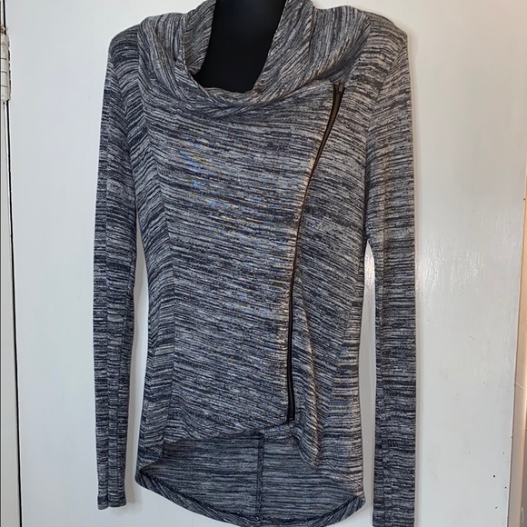 Gray Asymmetrical Zipper Sweater M - Picture 1 of 5